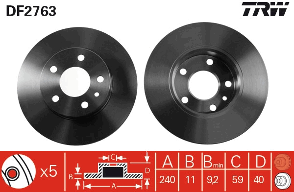 Disc frana DF2763 TRW