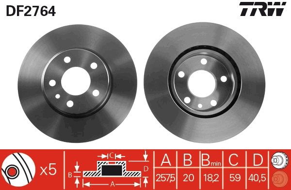 Disc frana DF2764 TRW