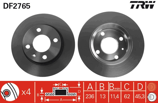 Disc frana DF2765 TRW