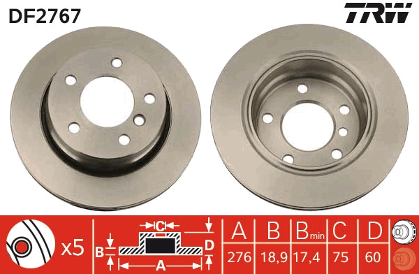 Disc frana DF2767 TRW