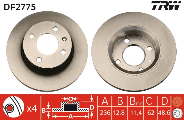 Disc frana DF2775 TRW