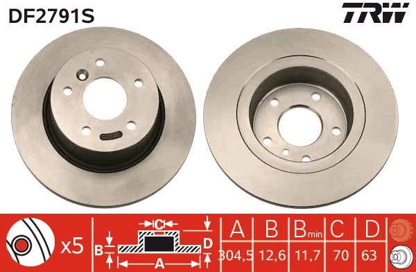 Disc frana DF2791S TRW