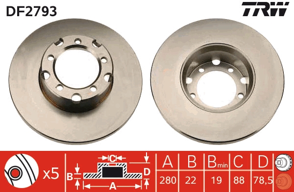 Disc frana DF2793 TRW