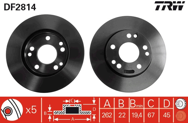 Disc frana DF2814 TRW