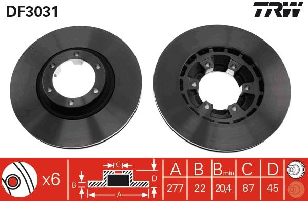 Disc frana DF3031 TRW