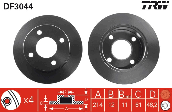 Disc frana DF3044 TRW
