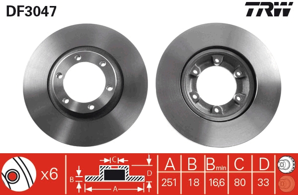 Disc frana DF3047 TRW