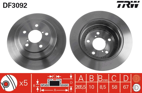 Disc frana DF3092 TRW