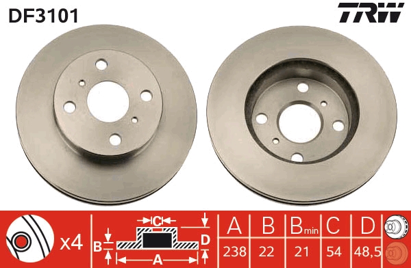 Disc frana DF3101 TRW