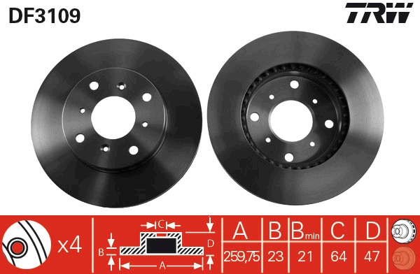 Disc frana DF3109 TRW