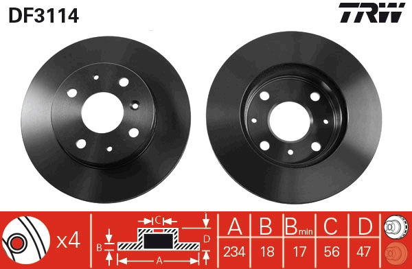 Disc frana DF3114 TRW