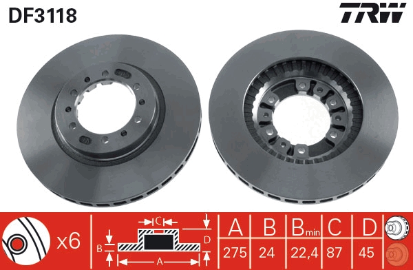 Disc frana DF3118 TRW