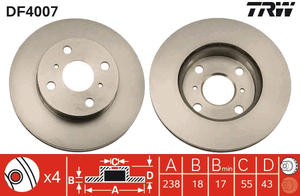 Disc frana DF4007 TRW
