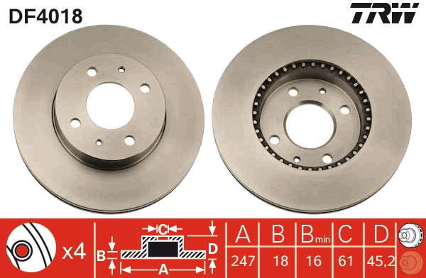 Disc frana DF4018 TRW