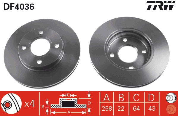 Disc frana DF4036 TRW