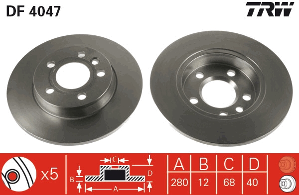 Disc frana DF4047 TRW