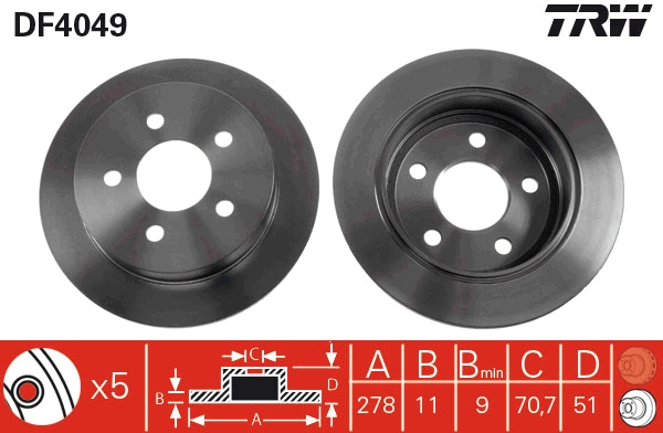 Disc frana DF4049 TRW