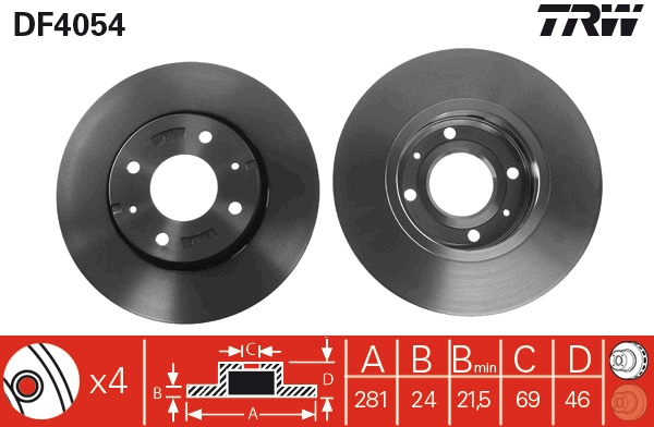 Disc frana DF4054 TRW