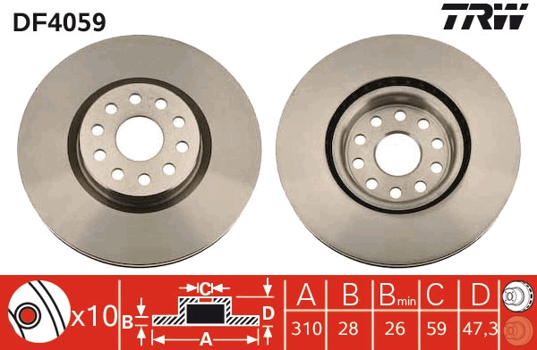 Disc frana DF4059 TRW