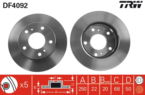 Disc frana DF4092 TRW