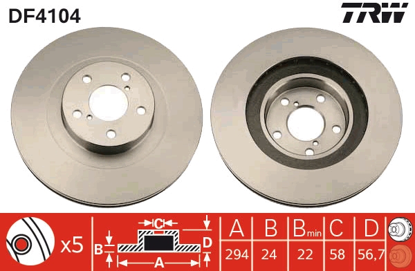 Disc frana DF4104 TRW