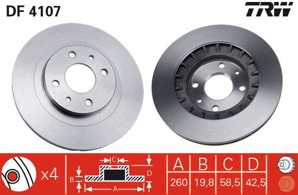 Disc frana DF4107 TRW