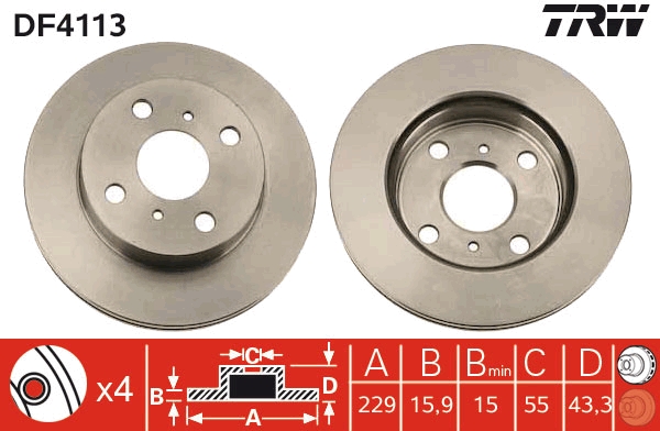 Disc frana DF4113 TRW