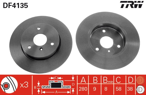 Disc frana DF4135 TRW