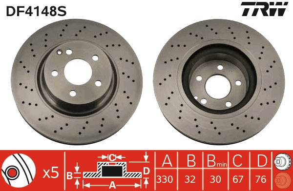 Disc frana DF4148S TRW