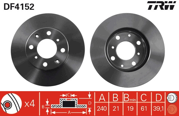 Disc frana DF4152 TRW