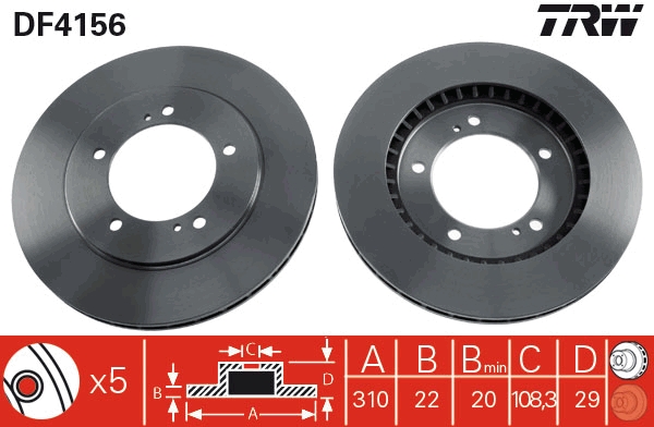 Disc frana DF4156 TRW