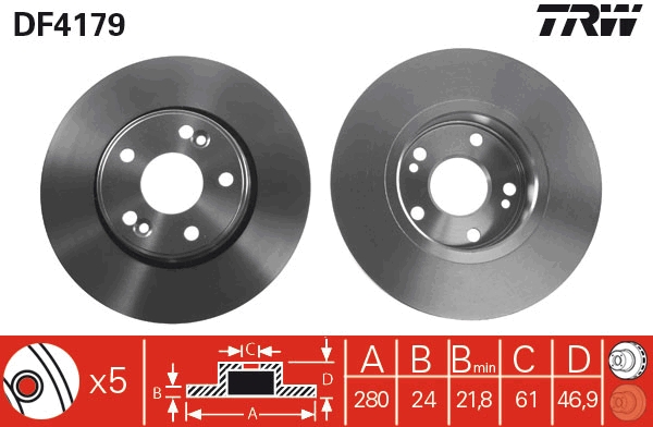 Disc frana DF4179 TRW