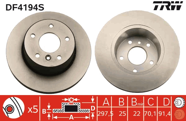 Disc frana DF4194S TRW