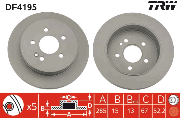 Disc frana DF4195 TRW