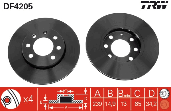 Disc frana DF4205 TRW