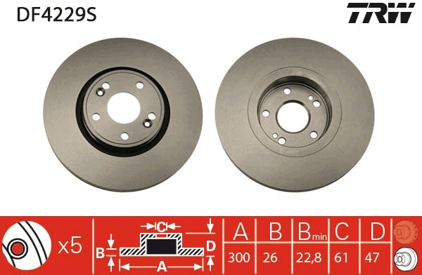 Disc frana DF4229S TRW