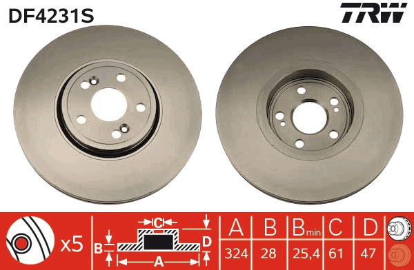 Disc frana DF4231S TRW