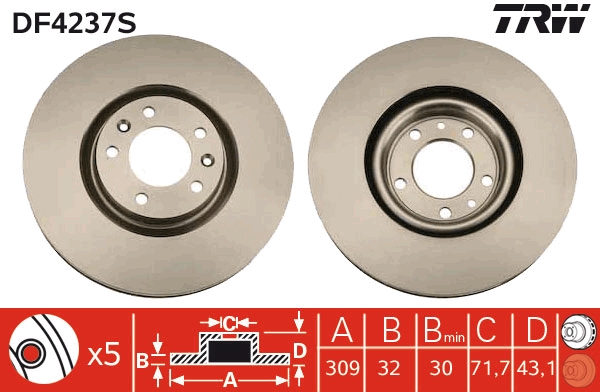 Disc frana DF4237S TRW