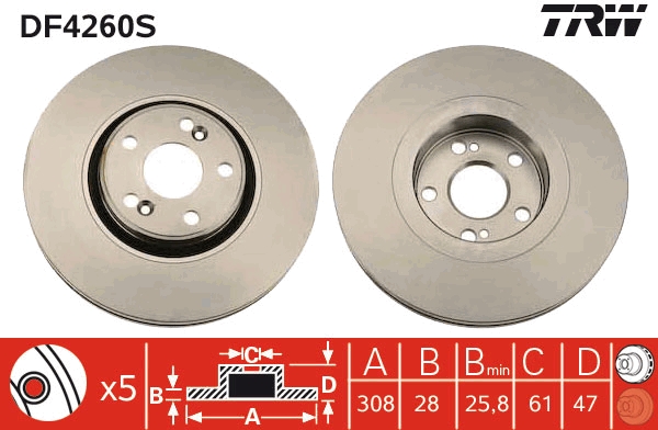 Disc frana DF4260S TRW