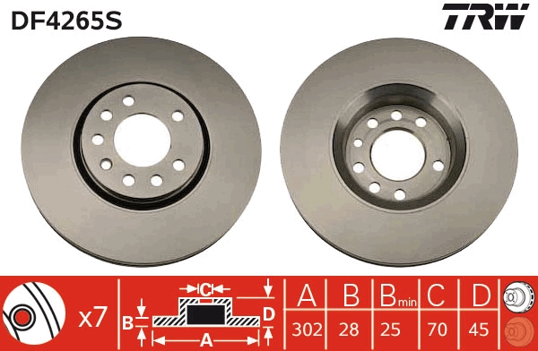 Disc frana DF4265S TRW