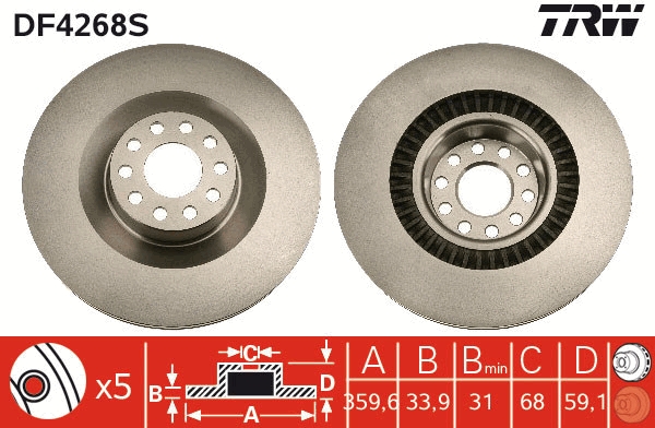 Disc frana DF4268S TRW