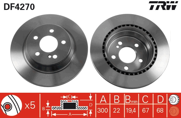 Disc frana DF4270 TRW