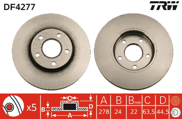 Disc frana DF4277 TRW