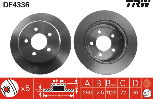 Disc frana DF4336 TRW