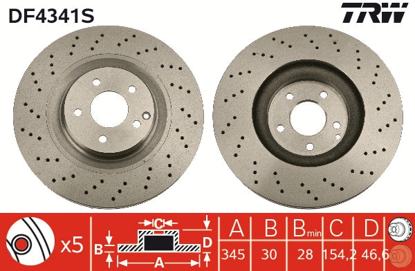 Disc frana DF4341S TRW