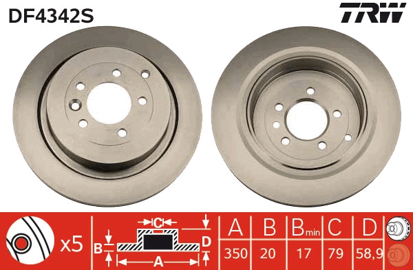 Disc frana DF4342S TRW