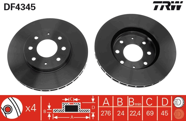 Disc frana DF4345 TRW