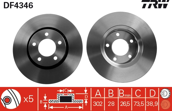 Disc frana DF4346 TRW