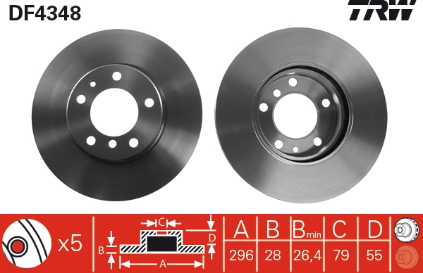 Disc frana DF4348 TRW