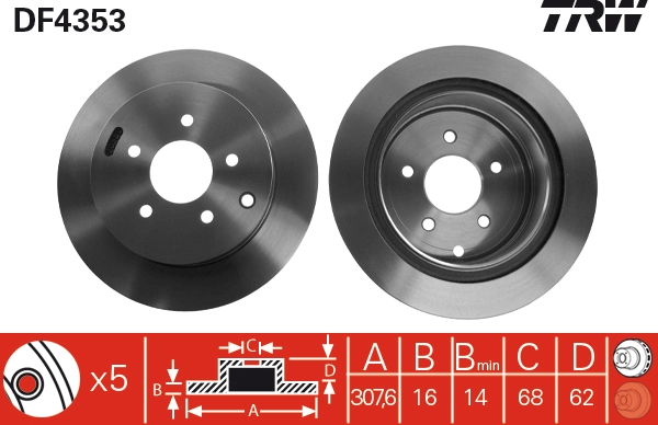 Disc frana DF4353 TRW